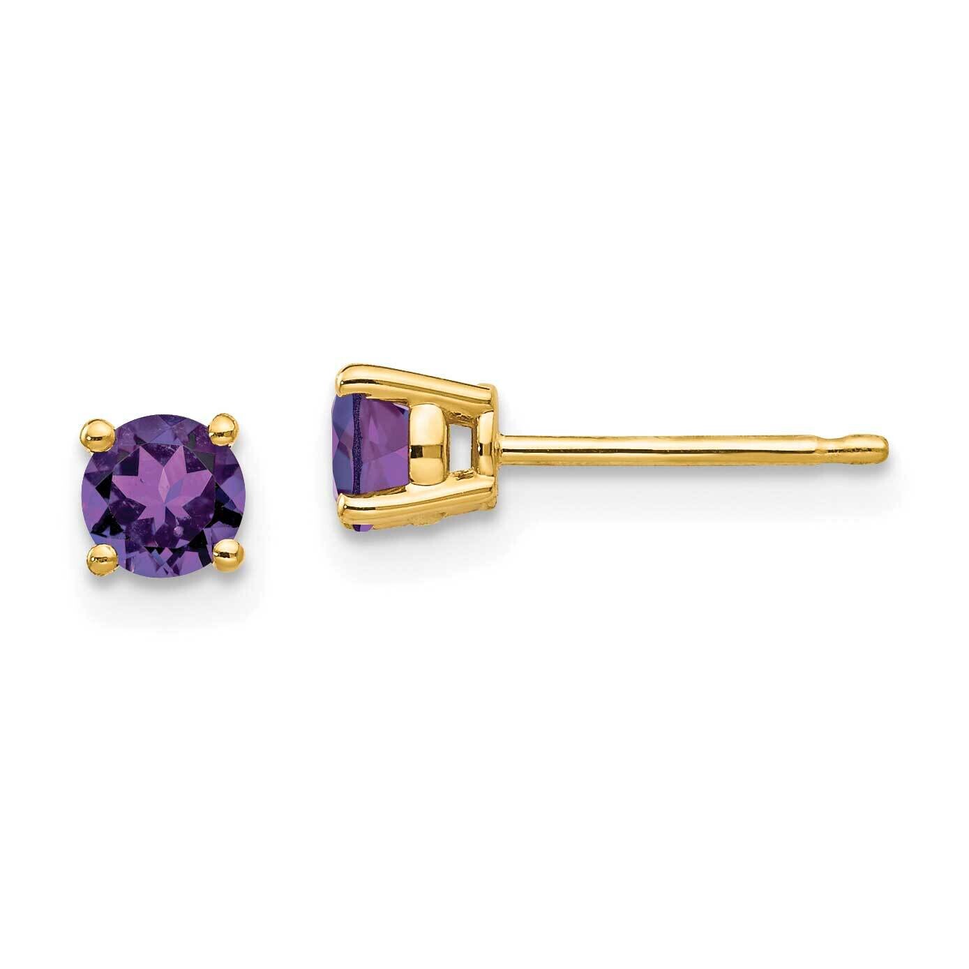 4mm Amethyst Earrings 14k Gold XE71AM