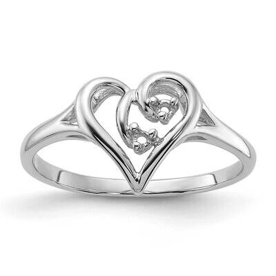Polished Heart Ring Mounting 14k White Gold Y1775, MPN: Y1775,