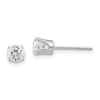 4.25mm Synthetic Diamond stud earrings 14k White Gold XD8WCZ, MPN: XD8WCZ, 883957088457