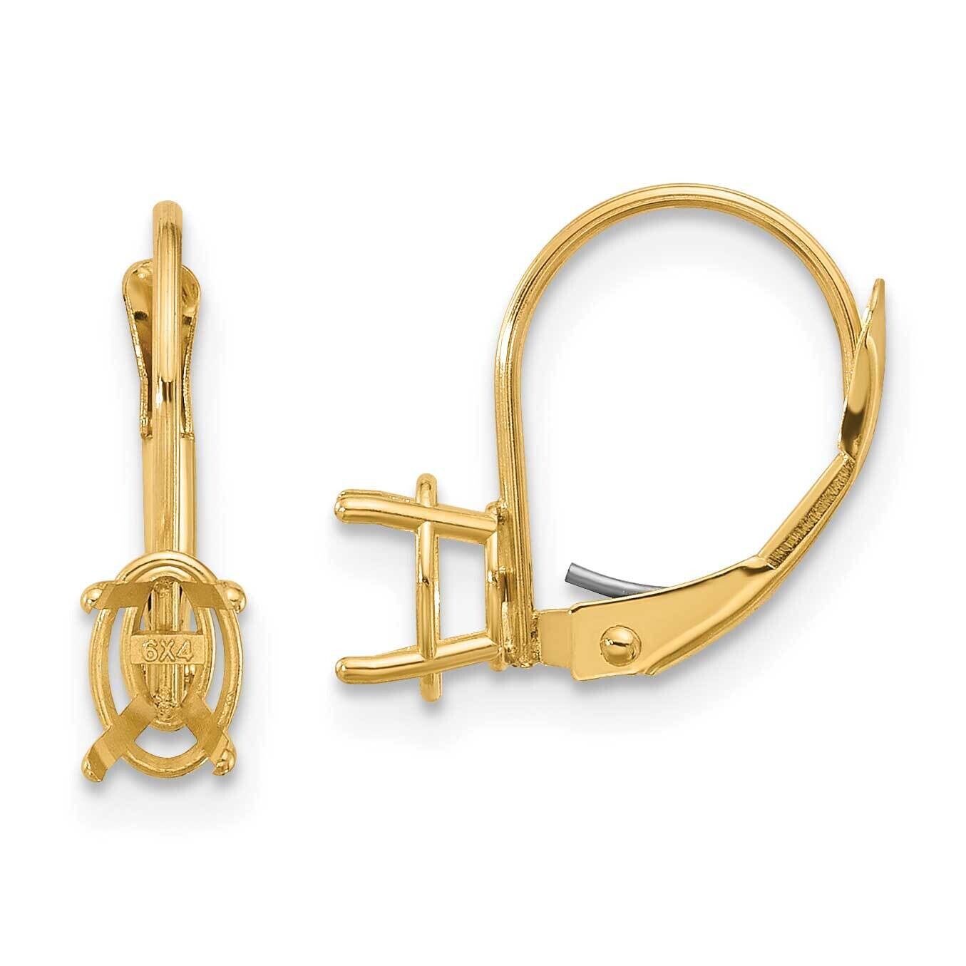 6x4 Oval Leverback Earring Mounting 14k Gold XLB114, MPN: XLB114, 191101835926