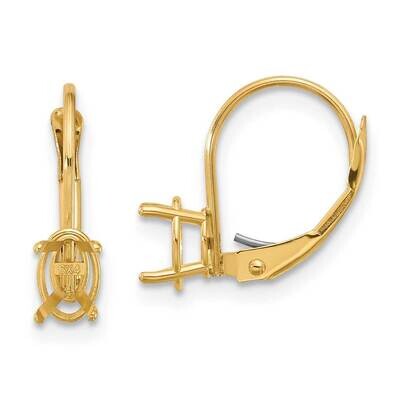 6x4 Oval Leverback Earring Mounting 14k Gold XLB114, MPN: XLB114, 191101835926