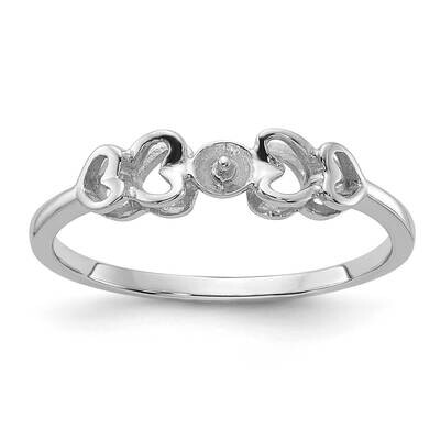 Polished Cultured Pearl Heart Ring Mounting 14k White Gold Y1870, MPN: Y1870,
