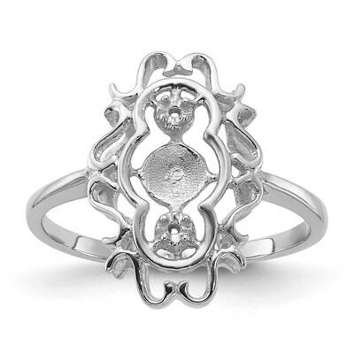 Polished .02ct. Diamond &amp; Pearl Scroll Ring Mounting 14k White Gold Y1907, MPN: Y1907, 886774134857