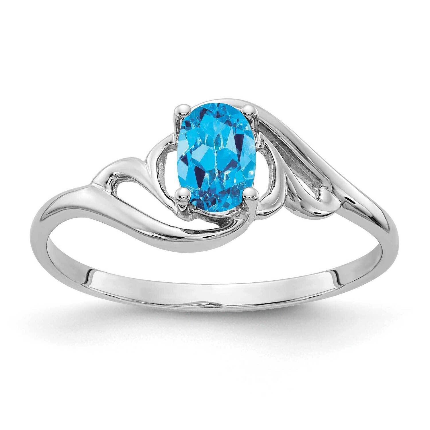 Blue Topaz Ring 14k white Gold 6x4mm Oval Y2094BT, MPN: Y2094BT, 883957706573