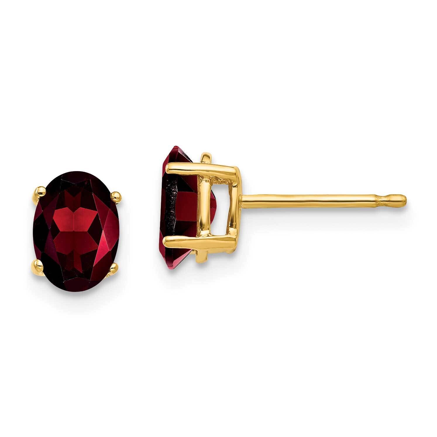 7x5mm Oval Garnet Earrings 14k Gold XE87GA, MPN: XE87GA, 883957338699