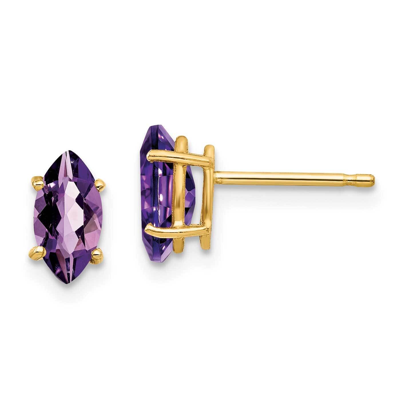 8x4mm Marquise Amethyst earring 14k Gold XE104AM, MPN: XE104AM, 883957089874