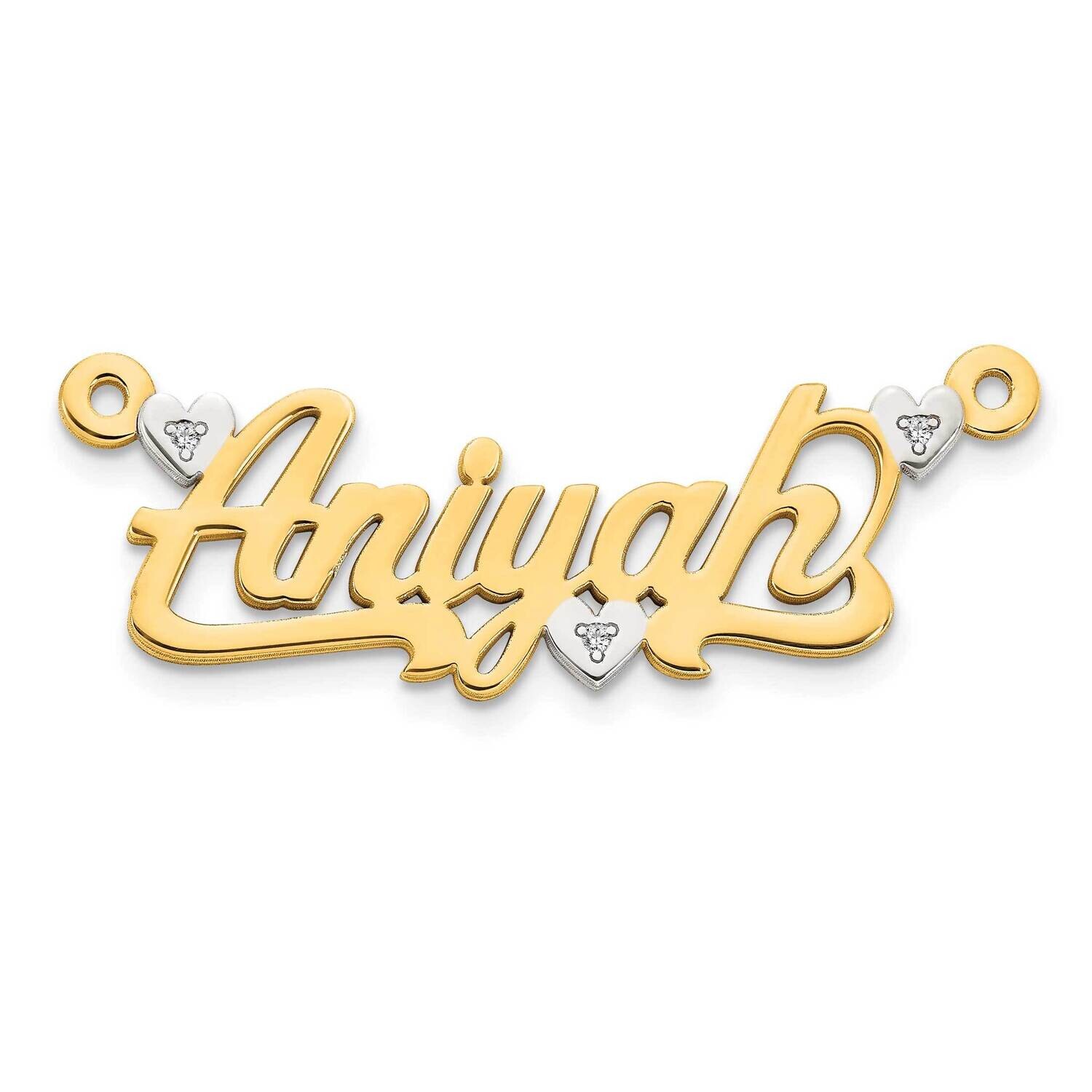 3-Dimensional Diamond Nameplate Pendant 10k Gold 10XNA53, MPN: 10XNA53, 191101093432
