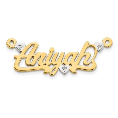 3-Dimensional Diamond Nameplate Pendant 10k Gold 10XNA53, MPN: 10XNA53, 191101093432