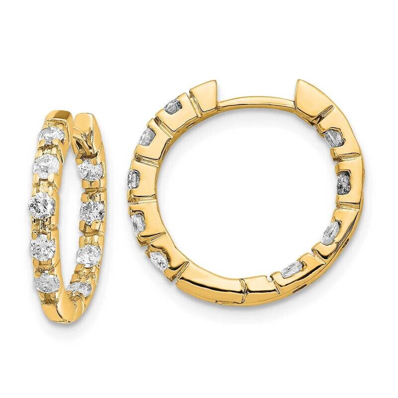 Hinged Hoop Earrings 14k Gold Diamond Quality: AA XE865AA