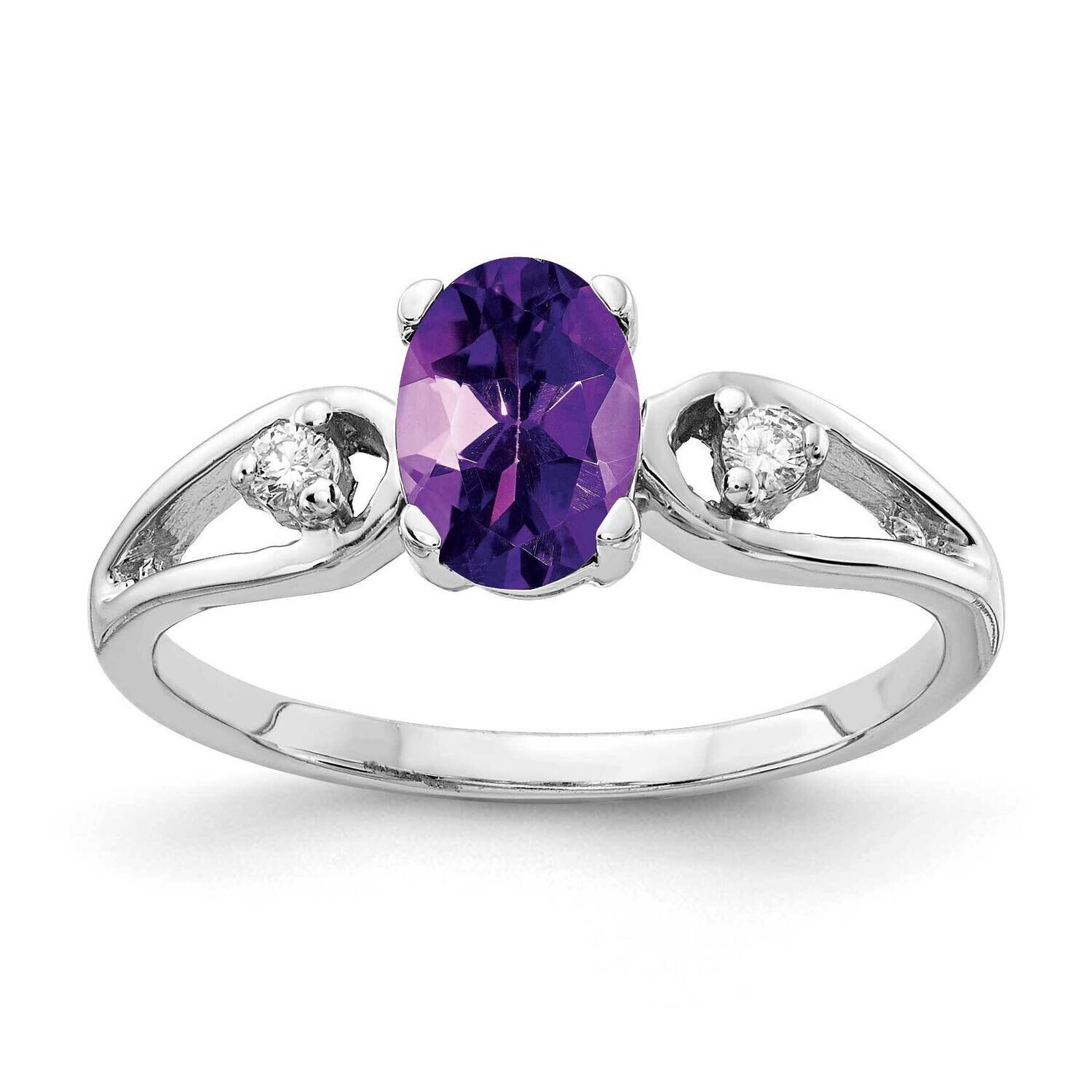 Amethyst Diamond Ring 14k white Gold 7x5mm Oval Y2190AM/A, MPN: Y2190AM/A, 883957549910
