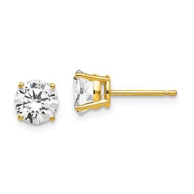 6mm CZ Diamond Earrings 14k Gold XE73CZ Diamond, MPN: XE73CZ, 883957339078