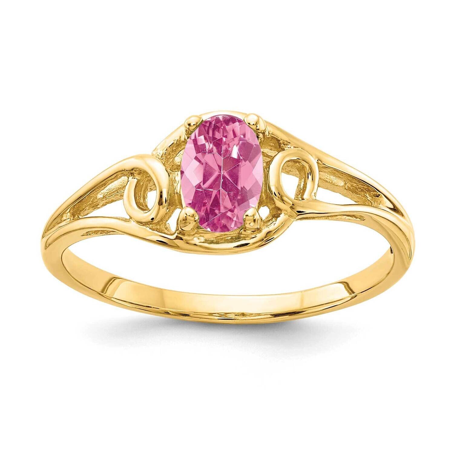 Pink Tourmaline Ring 14k Gold 7x5mm Oval Y2205PT, MPN: Y2205PT, 883957544298