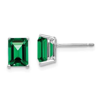 7x5mm Emerald Cut Mount Saint Helens Earrings 14k White Gold XE66WMS, MPN: XE66WMS, 883957227979