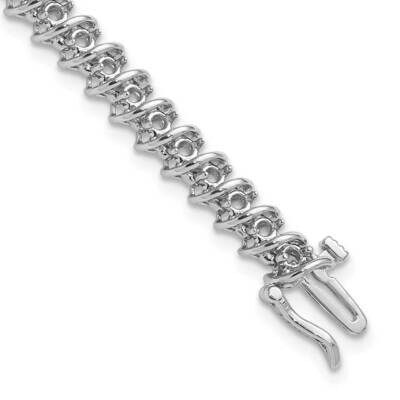 Holds 50 2.1mm Stones 1.95ct Swirled Tennis Bracelet Mountin 14k White Gold X2002W, MPN: X2002W, 19…