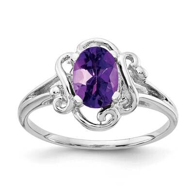 Amethyst Ring 14k white Gold 7x5mm Oval Y2228AM, MPN: Y2228AM, 883957550497