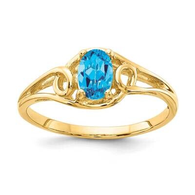 6x4mm Oval Blue Topaz ring 14k Gold Y2205BT, MPN: Y2205BT, 883957712819