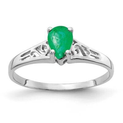 Emerald Ring 14k white Gold 6x4mm Pear Y2101E, MPN: Y2101E, 883957710686
