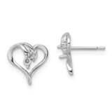 White Diamond &amp; Gemstone Heart Earring Mountings 14k Gold XE851W, MPN: XE851W,