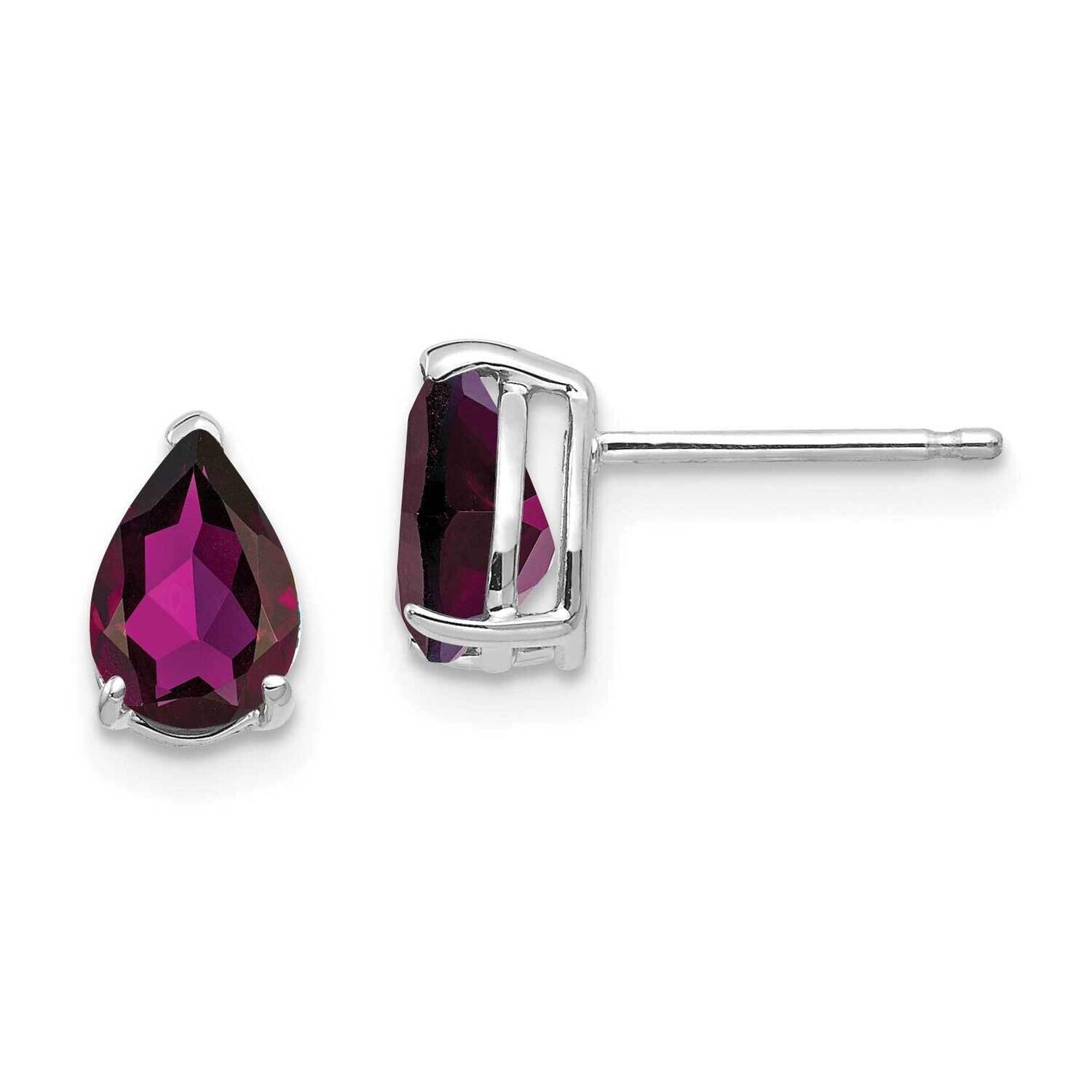 Rhodolite Garnet Diamond Pear Stud Earrings 14k Gold XE80WRG, MPN: XE80WRG, 883957103402