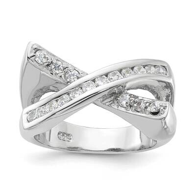 CZ X Ring Sterling Silver QR1356-6