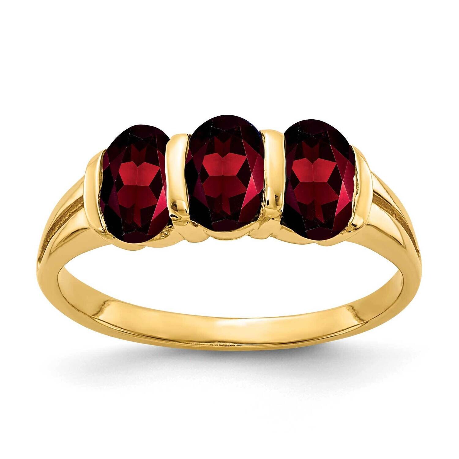 Garnet Ring 14k Gold 6x4mm Oval Y2034GA