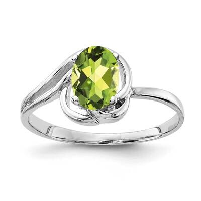 Peridot Ring 14k white Gold 7x5mm Oval X9683PE, MPN: X9683PE, 883957578514