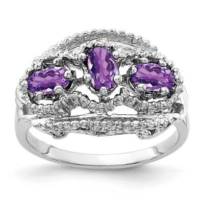 Amethyst Ring 14k white Gold 5x3mm Oval Y2060AM, MPN: Y2060AM, 883957682143