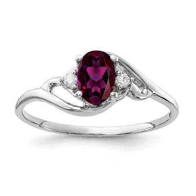 Rhodolite Garnet Diamond Ring 14k white Gold 6x4mm Oval Y2149RG/A, MPN: Y2149RG/A, 883957427713