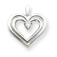 Diamond heart pendant 14k White Gold XH72WAA