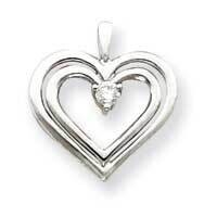 Diamond heart pendant 14k White Gold XH72WAA, MPN: XH72WAA, 883957239439