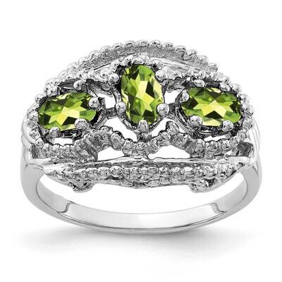 Peridot Ring 14k white Gold 5x3mm Oval Y2060PE, MPN: Y2060PE, 883957682280