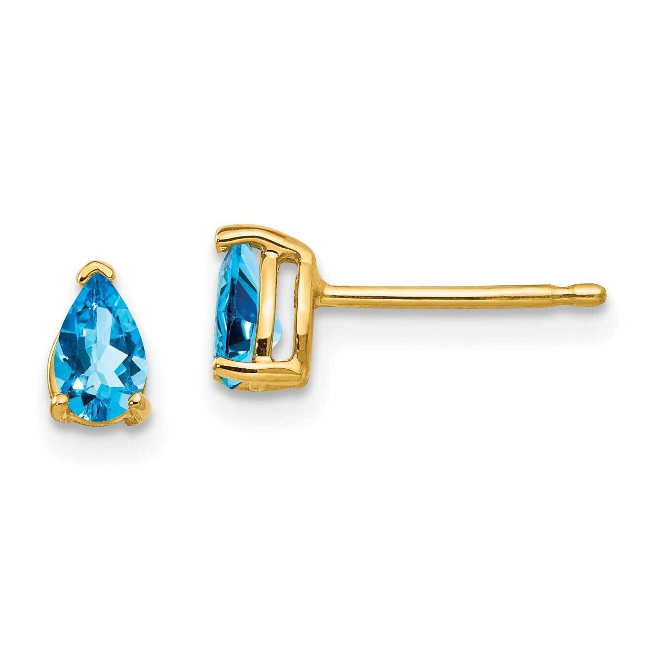 5x3mm Pear Blue Topaz Earrings 14k Gold XE78BT, MPN: XE78BT, 883957341545