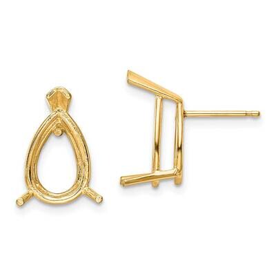 12x8 Pear Earring Mountings 14k Gold XE84, MPN: XE84, 191101835452