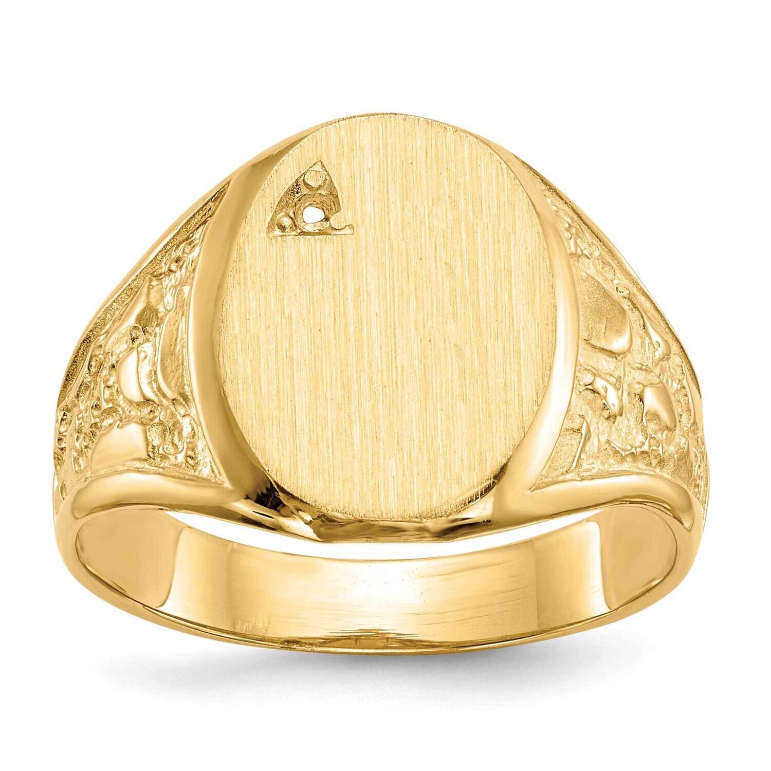 Hollow Back 14.6x11 Signet Ring Mounting 14k Gold RS172