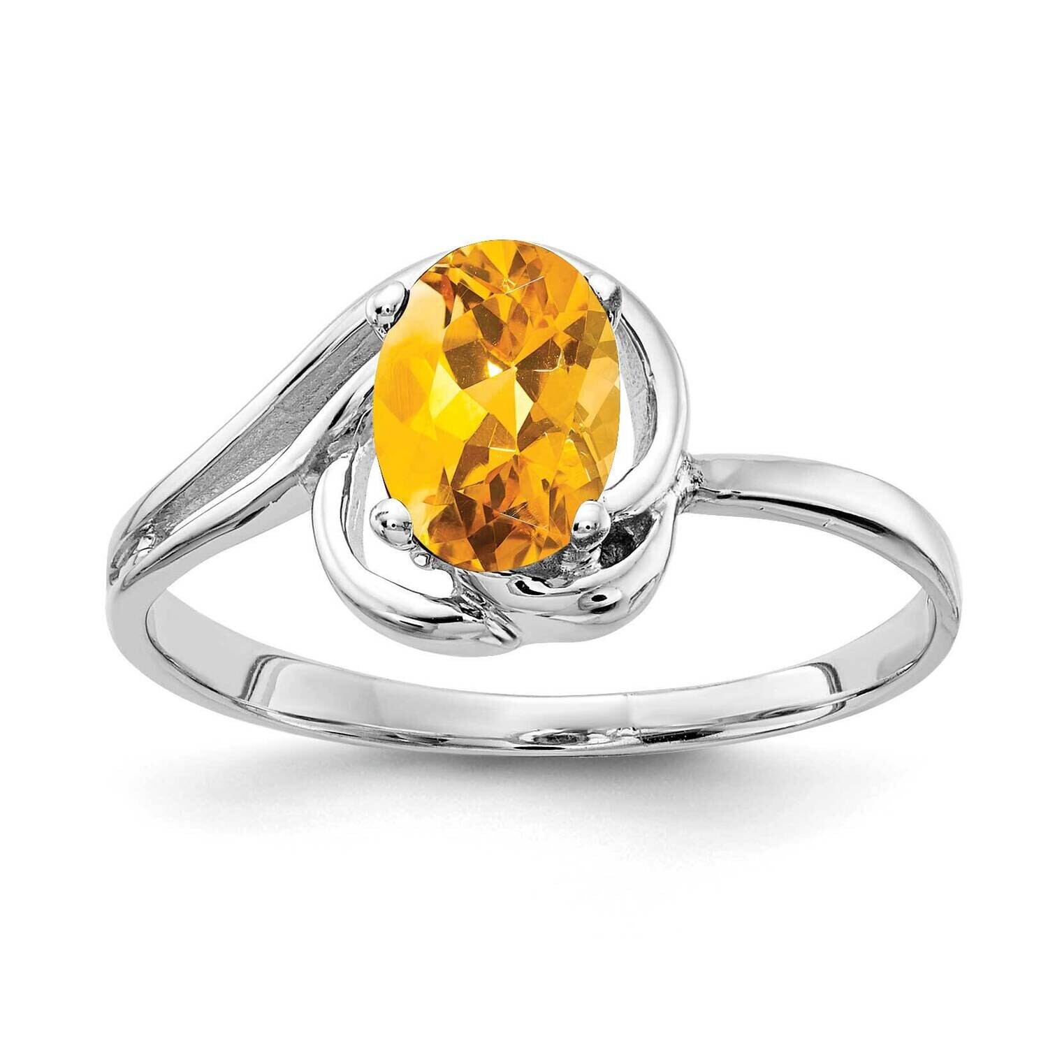 Citrine Ring 14k white Gold 7x5mm Oval X9683CI, MPN: X9683CI, 883957578125