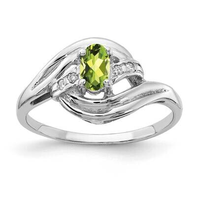 5x3mm Oval Peridot Diamond Ring 14k White Gold X9723PE_AA, MPN: X9723PE_AA, 883957641096