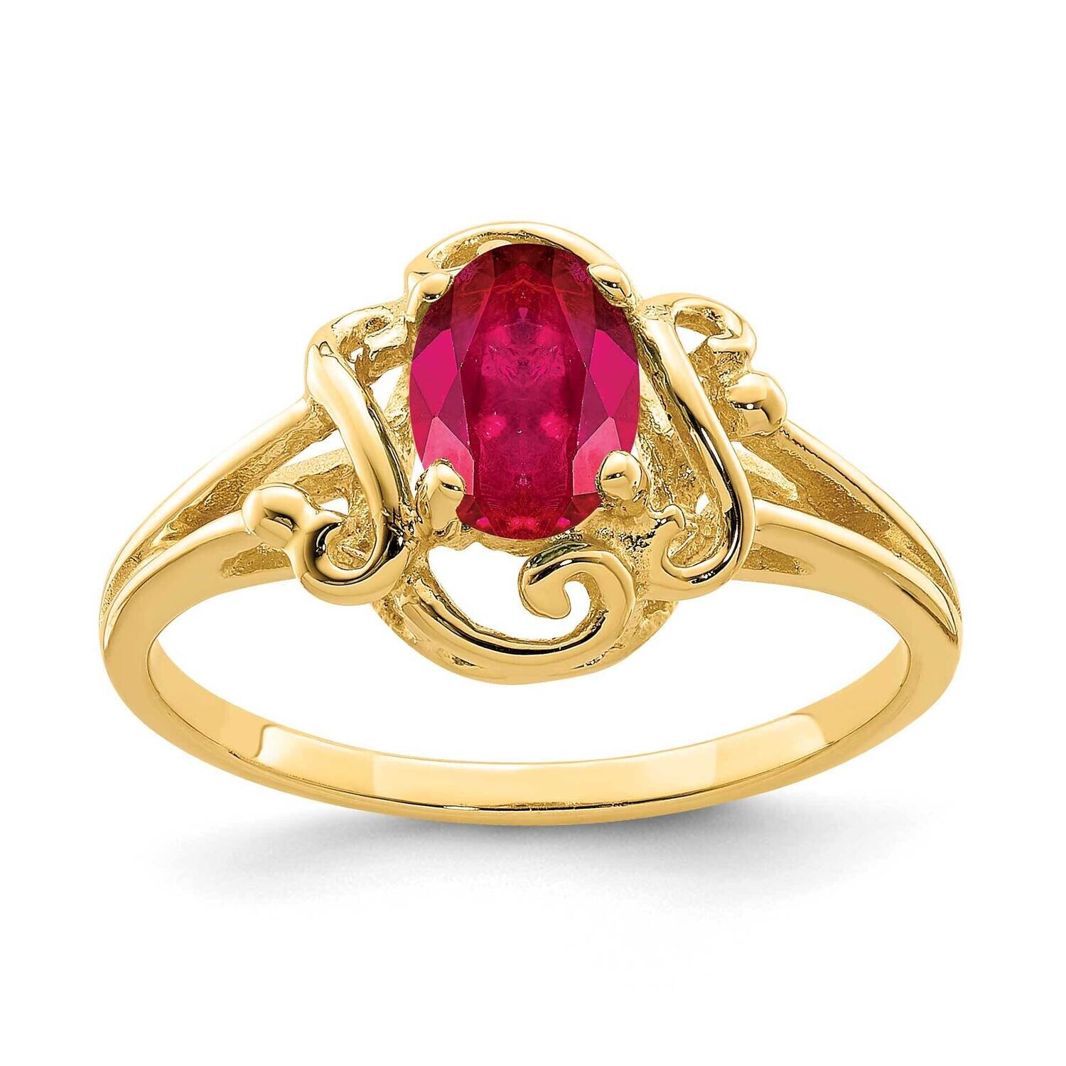 Ruby Ring 14k Gold 7x5mm Oval Y2227R, MPN: Y2227R, 883957545066