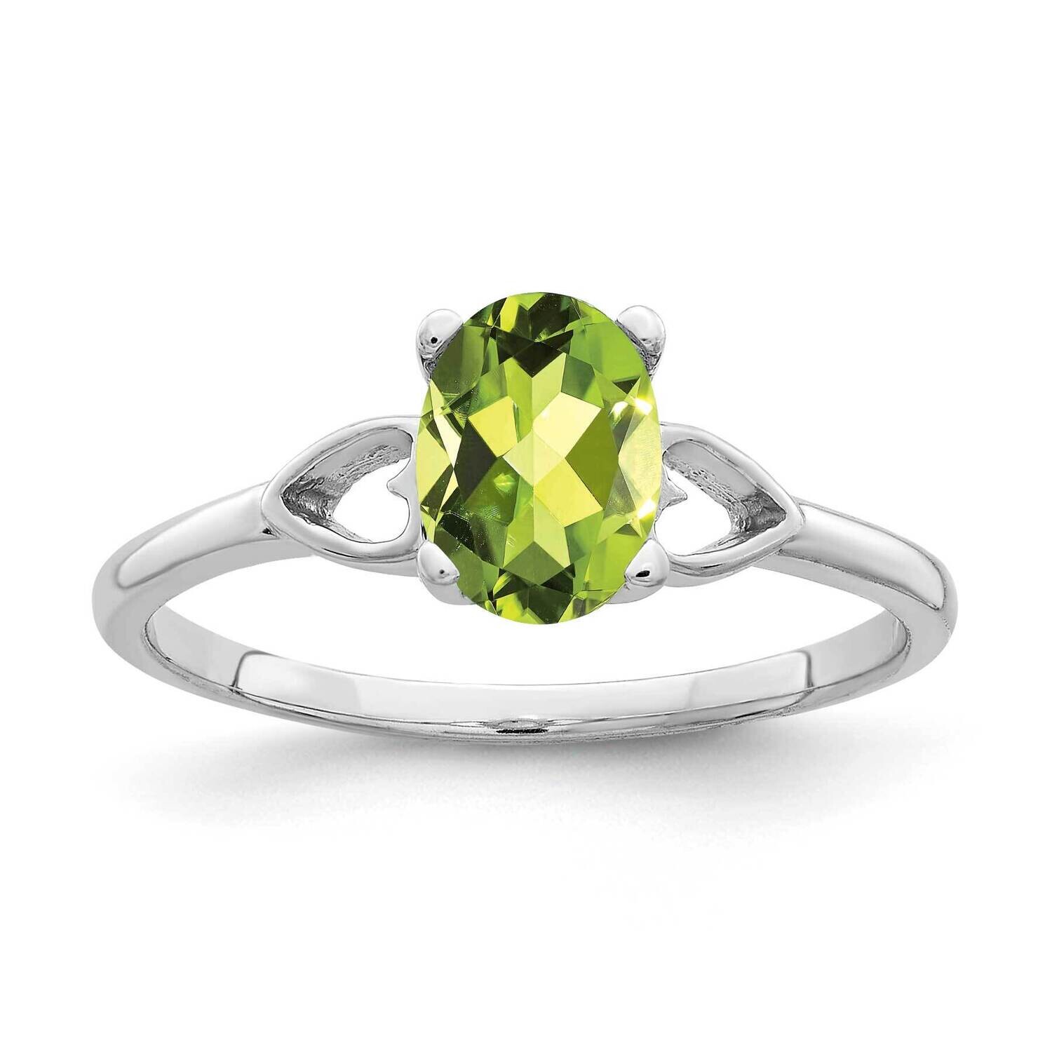 Peridot Ring 14k white Gold 7x5mm Oval Y2194PE, MPN: Y2194PE, 883957554631