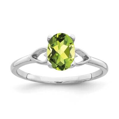Peridot Ring 14k white Gold 7x5mm Oval Y2194PE, MPN: Y2194PE, 883957554631