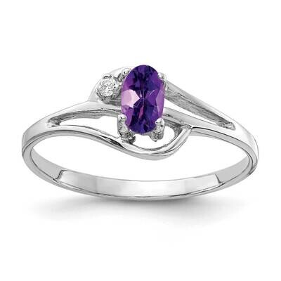 5x3mm Oval Amethyst Diamond Ring 14k White Gold X9713AM_AA, MPN: X9713AM_AA, 883957639864