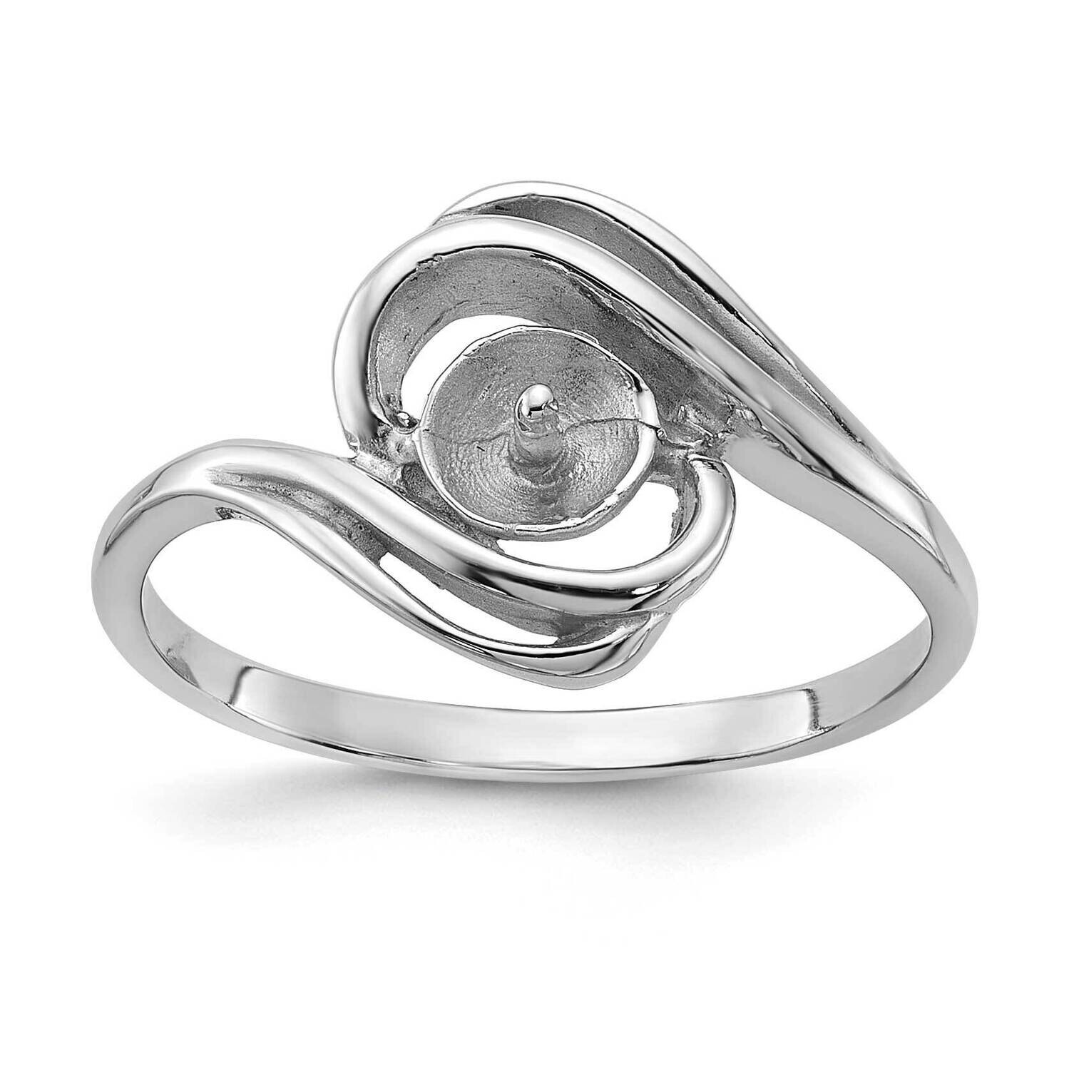 Polished Cultured Pearl Ring Mounting 14k White Gold Y1967