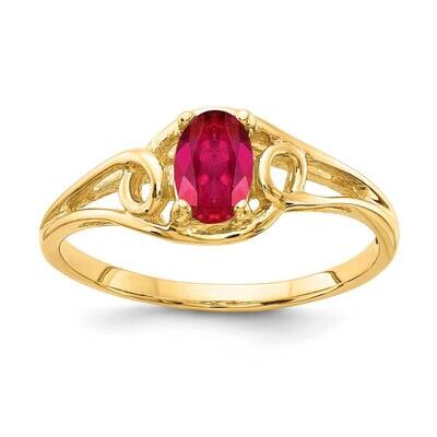 Ruby Ring 14k Gold 7x5mm Oval Y2205R, MPN: Y2205R, 883957545035