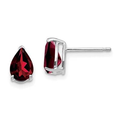 7x5mm Pear Garnet Earrings 14k White Gold XE80WGA, MPN: XE80WGA, 883957103358