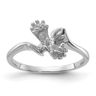Polished .07ct. Diamond &amp; Cultured Pearl Ring Mounting 14k White Gold Y2015, MPN: Y2015,