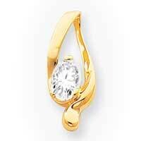 Oval Moissanite Slide 14k Gold XS197MT, MPN: XS197MT,