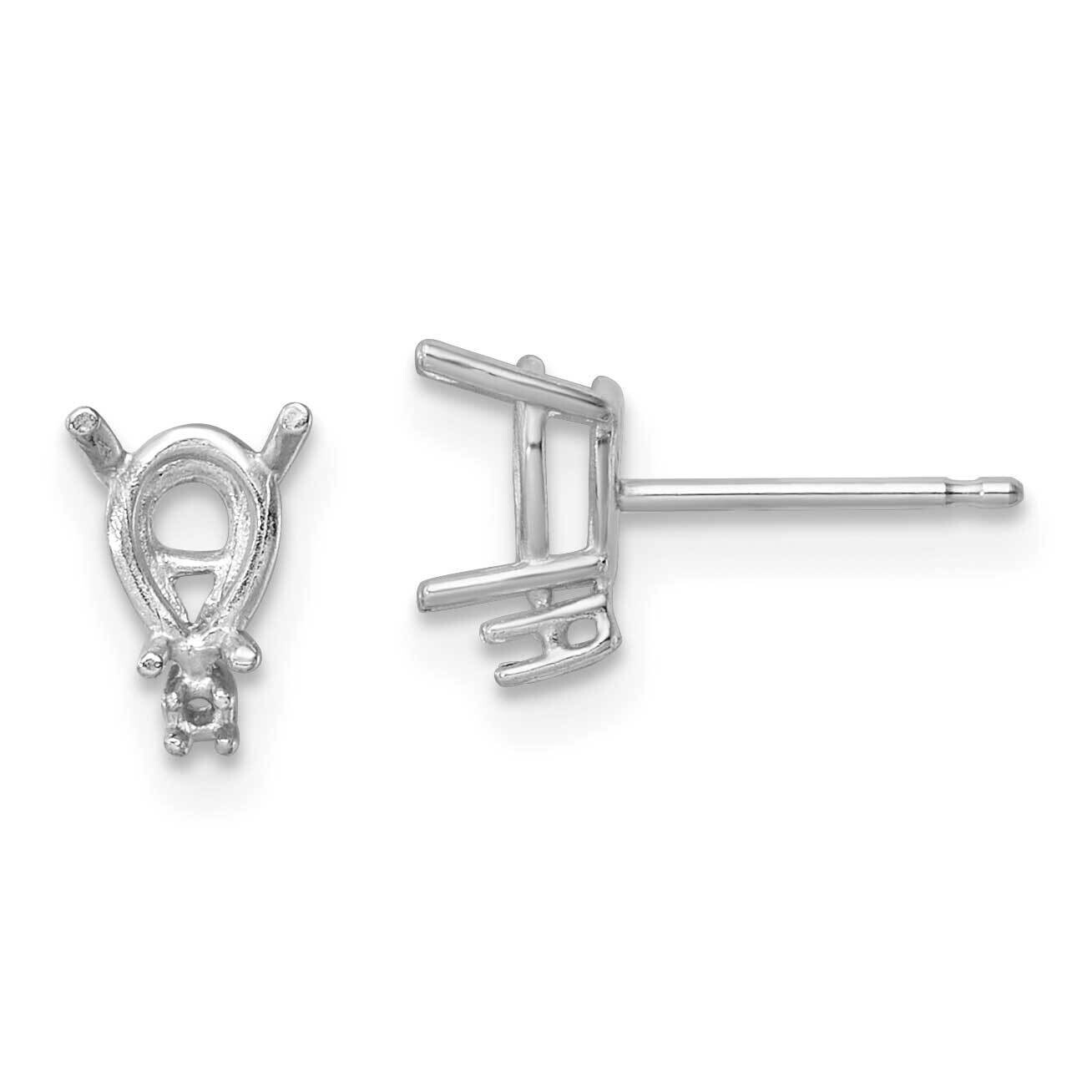 6x4 Pear &amp; Diamond Earring Mountings 14k White Gold XE761, MPN: XE761, 191101835292