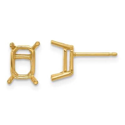 7x5 Emerald Earring Mountings 14k Gold XE66, MPN: XE66, 191101835056