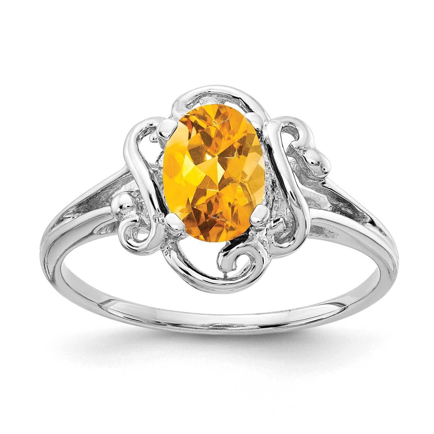 Citrine Ring 14k white Gold 7x5mm Oval Y2228CI, MPN: Y2228CI, 883957551883