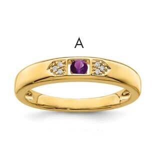 Genuine Stone & Diamond Set Ring 14k Gold Family Jewelry XMR48/1GY