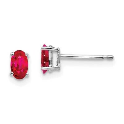 Ruby Earrings 14k White Gold XE85WR-B, MPN: XE85WR-B, 883957338200